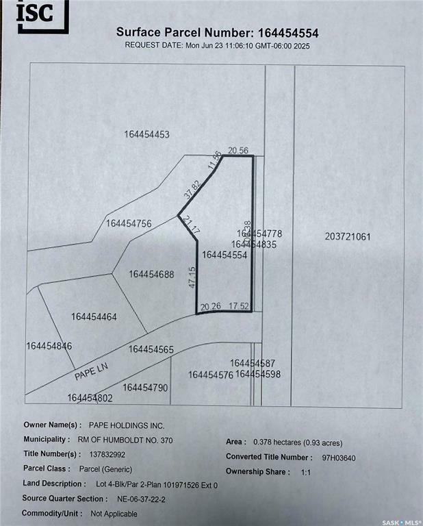 Property Photo:  Lot 4 Blk 2 Pape Lane  SK S0K 2A0 