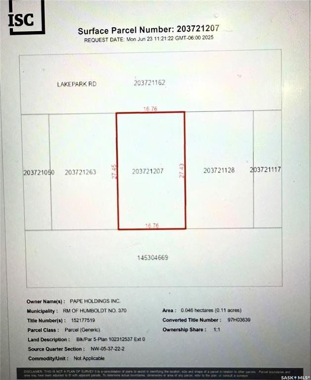 Photo de la propriété:  5 Lakepark Road  SK S0K 2A0 
