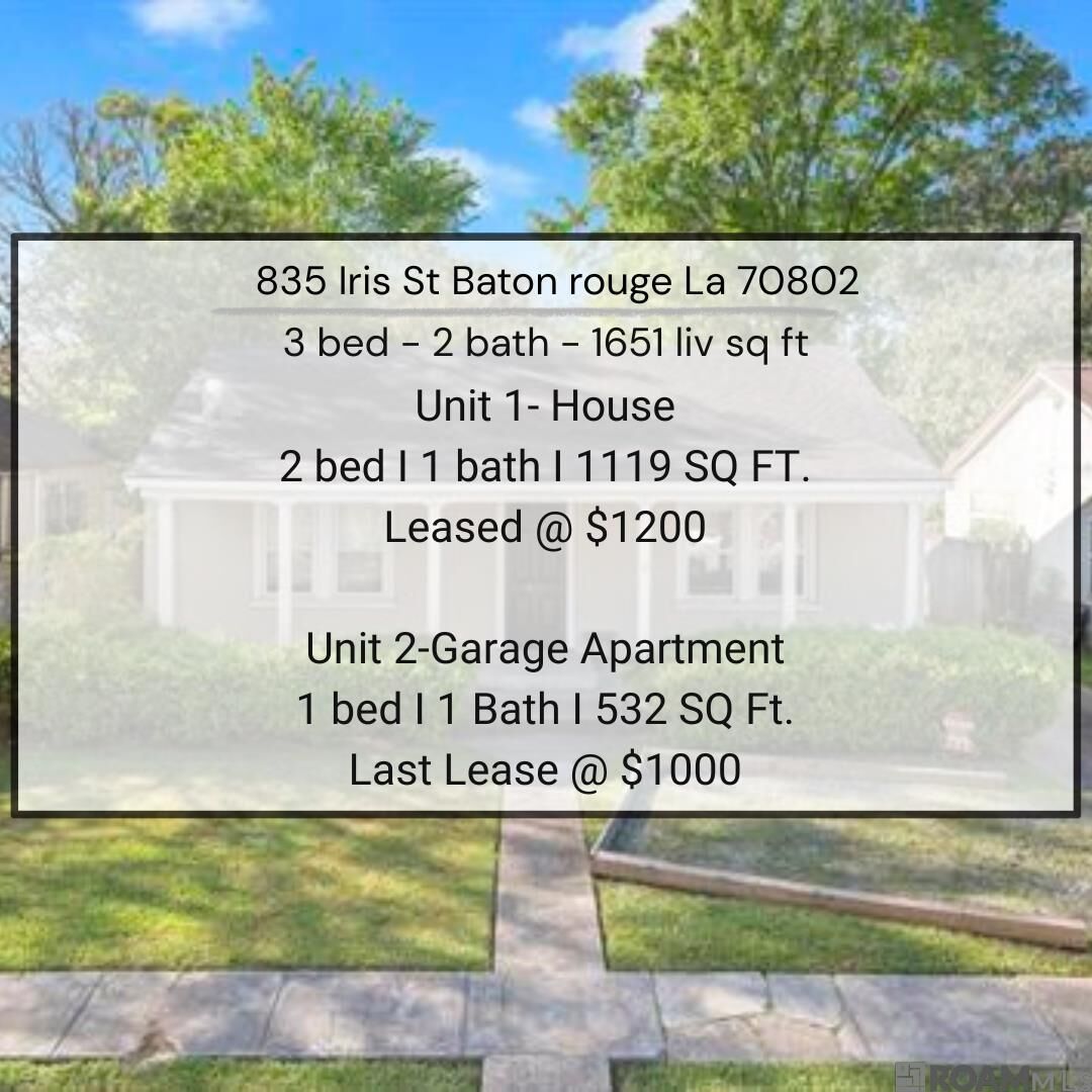 Property Photo: 835 Iris Street LA 70802