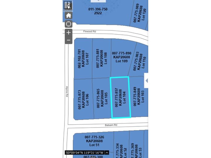 Property Photo:  Lot #104 Balsam Road  BC  