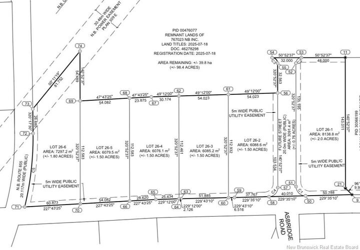 Property Photo:  Lot 26-2 Upper Midland Road  NB E5T 1Z5 