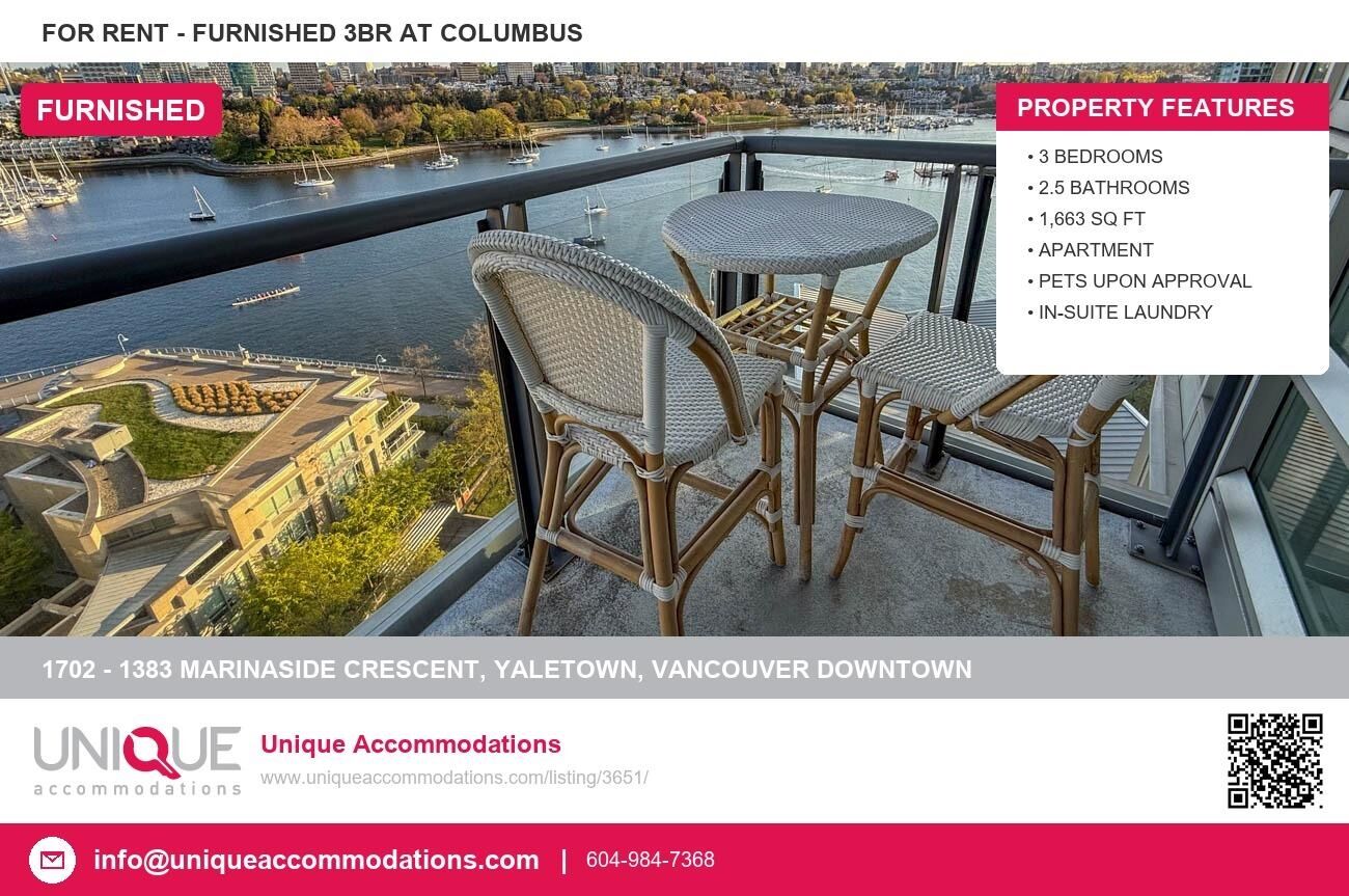 Property Photo:  1383 Marinaside Crescent 1702  BC V6Z 2W9 