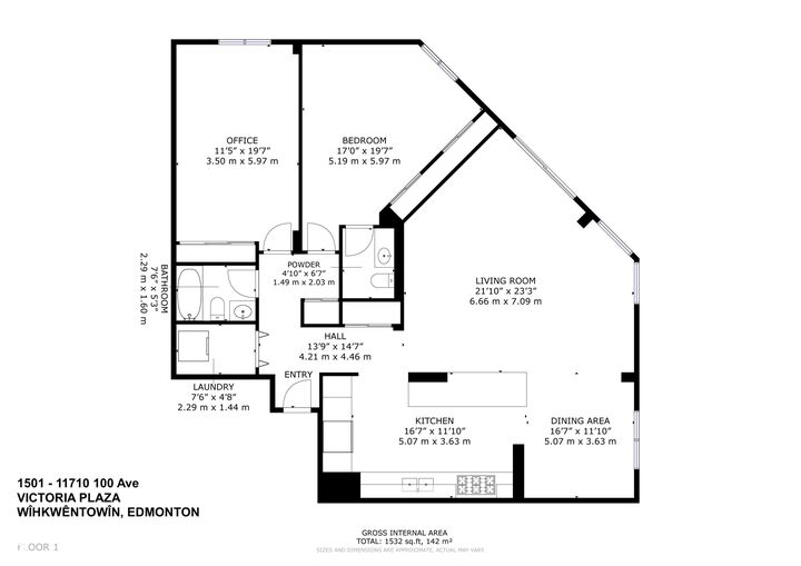 Property Photo: 11710 100 Avenue NW 1501 AB T5K 2G3