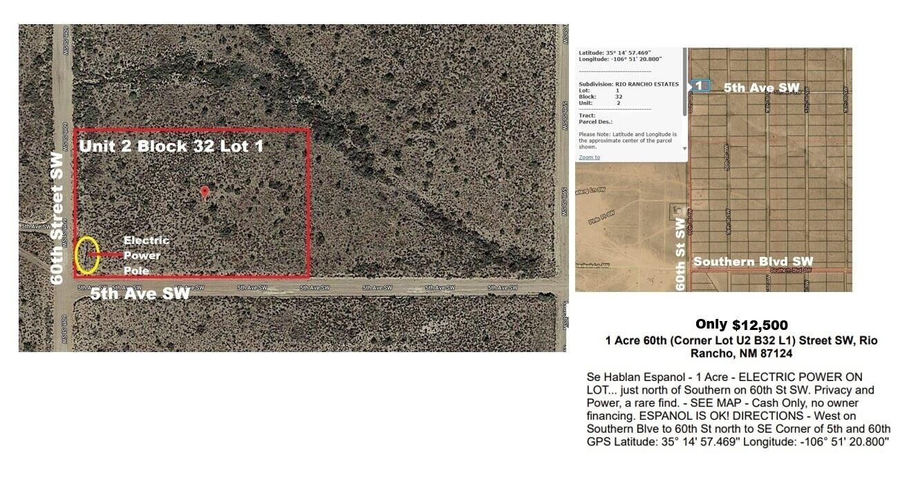 Property Photo:  NE Corner 5th Ave & 60th St SW  NM 87144 