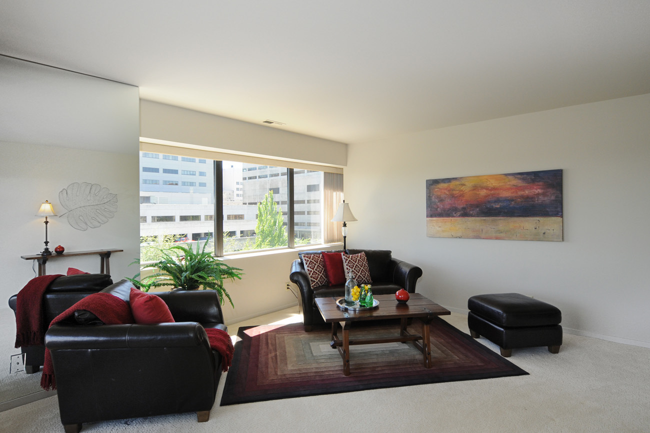 Property Photo: Living & dining rooms 1301 Spring St 6-C  WA 98104 